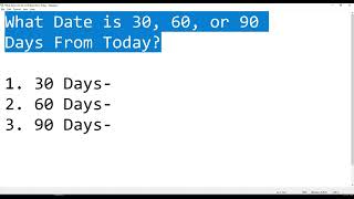 What Date Is 30, 60, or 90 Days From Today? | Quick Calculator