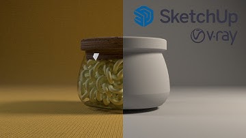 Glass Jar of Macaroni with MS Physics, VRAY – Sketchup Tutorial