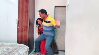 🌺Wall Lap Sitting Challenge New|Wife vs Husband|Husband wife Challenging video|Funny video#trending