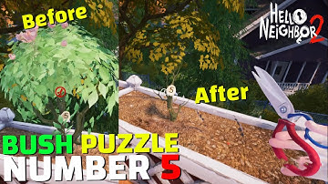 How to take number 5 from the plant Bush - Hello Neighbor 2 (Bakery Plant Puzzle)