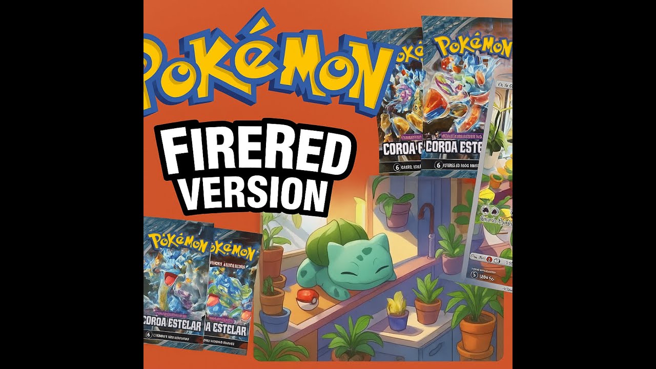 Jogando Pokémon fire red e abrindo pacotinhos tentando capturar Bulbasaur da coleção Coroa Estelar