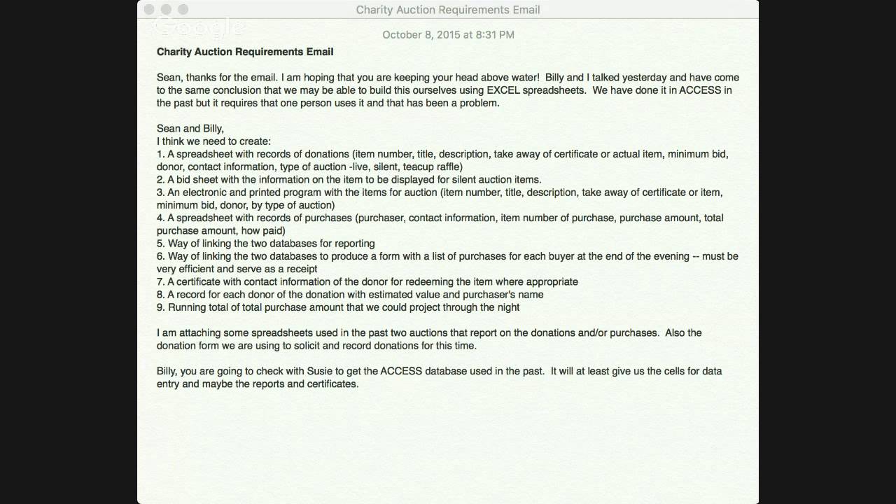 Live Code a Charity Auction Application: Episode 1 - Requirements