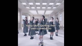 Kpop idols spoiling their own comebacks ✨️ #kpop #hearts2hearts #ive #enhypen #lesserafim #fyp