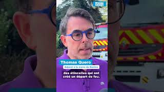 Fumée noire au sommet de la plus grande tour de Nantes : l'incendie lié à des travaux #shorts