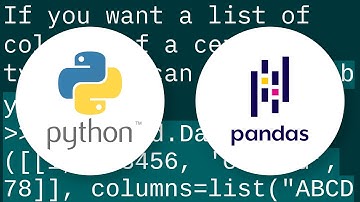 Get list of pandas dataframe columns based on data type
