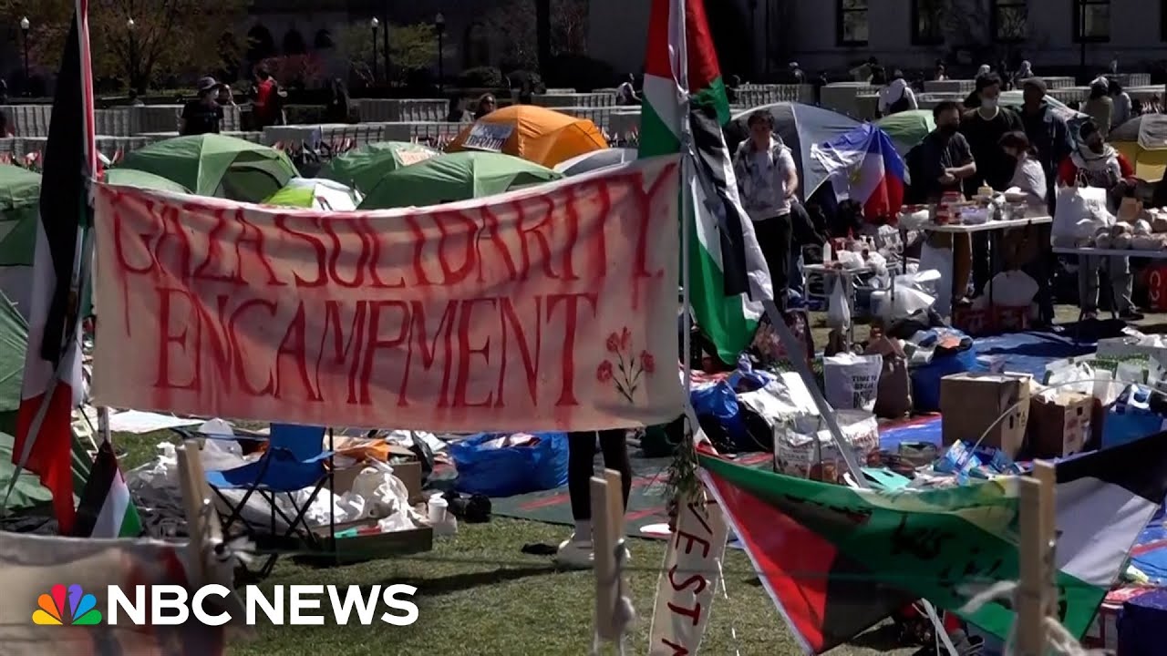 Pro-Palestinian encampments grow on college campuses in the U.S. Pro-Palestinian encampments grow on college campuses in the U.S.