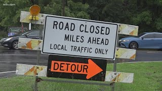 Tropical Storm Debby heavy rain impacting roads in the Midlands