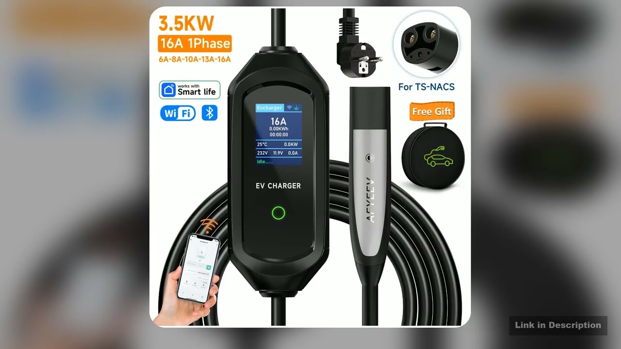 35KW7KW Portable EV Charger for Tesla Model 3XYS EVSE Fast Charging Cable Electric Car Wallbox