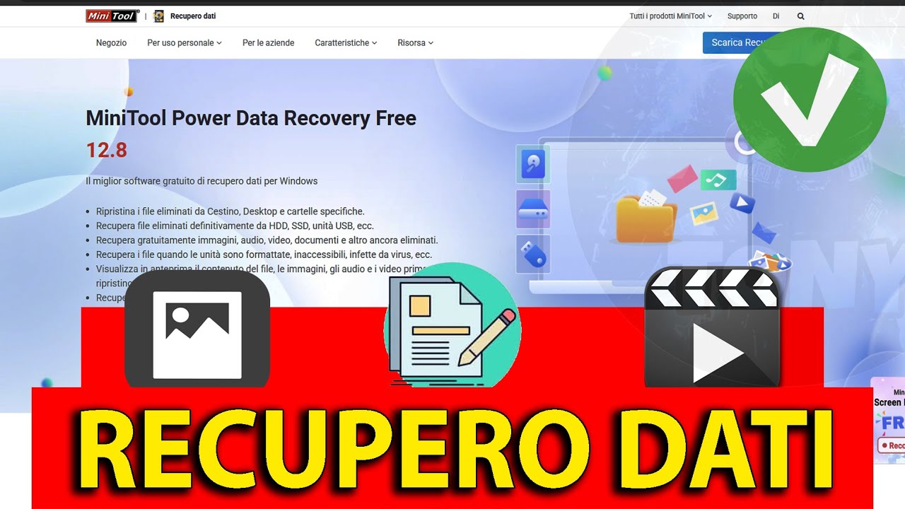 ✅Come recuperare qualsiasi FILE (Video, documenti, FOTO) su PC con MiniTool Power Data recovery