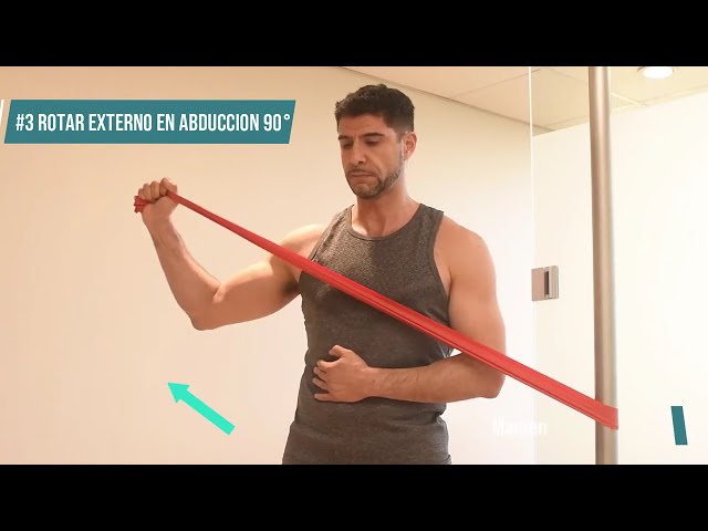 Hombro ejercicio fortalecimiento #07: Mejora tu rotación externa de pie con banda elástica