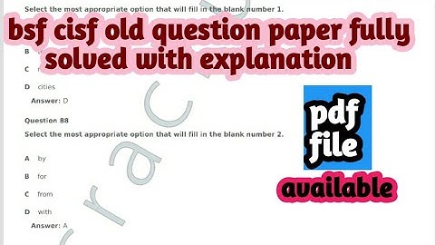 BSF CISF old question paper fully solved with explanation | especially for bsf cisf