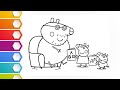 😍🥰dad peppa pig🐷l father peppa pig drawing l colorful❤💛💚💙drawing for kids l easy drawing l Peppa pig