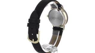 Armitron Women's 75 2447BLK NOW Diamond Accented Gold Tone Black Leather Watch  Watches  Amazon com