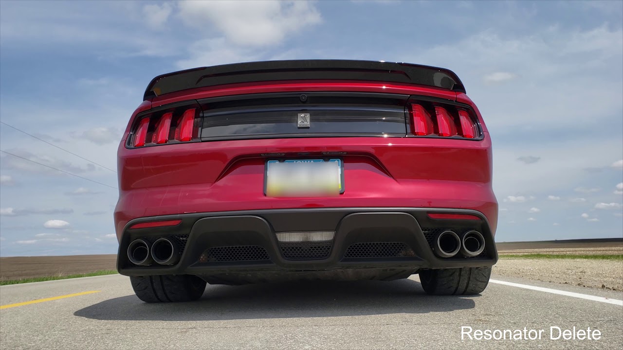 Shelby 350 Resonator Delete vs 350R exhaust comparison