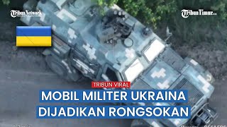 Detik-detik Drone Rusia Terjang Kendaraan Militer Kubu Ukraina