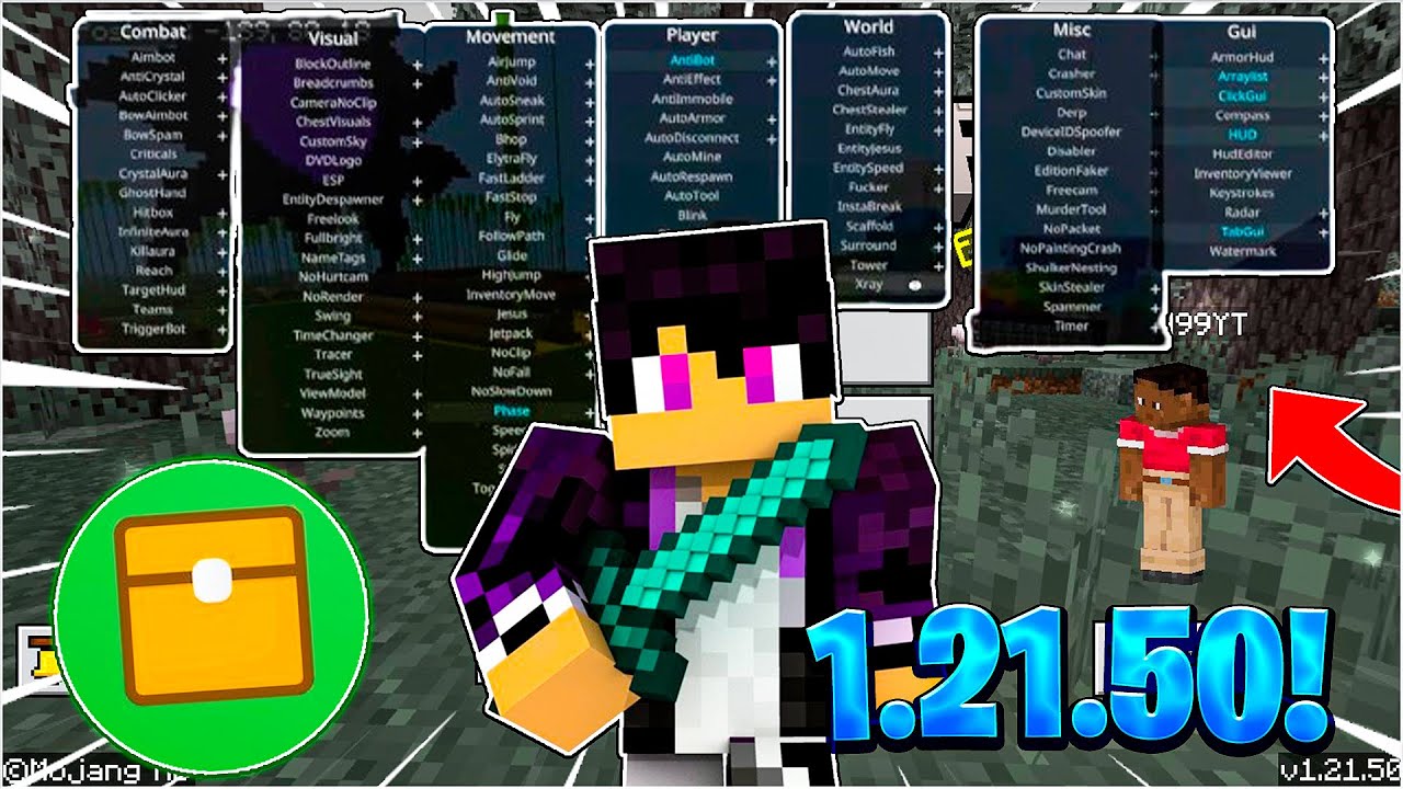 💜 !LA NUEVA ERA de HACKS para MCPE 1.21.X! (Toolbox, Horion, Lunar ...
