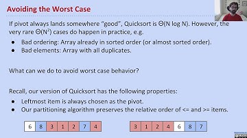 Sorting 2, Video 7 Avoiding the Worst Case Question