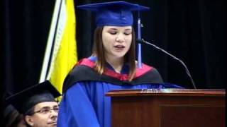MRU's valedictorian (fall 2010), Nori Sinclair addresses her classmates ...