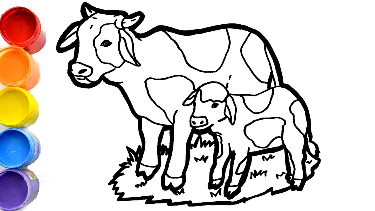 🐄SONIDOS DE LA VACA Y TERNERO 🐮 HOW TO DRAW THE COW FAMILY - YouTube