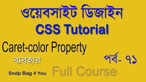 html  and css bangla tutorial full course for beginners | use css property caret-color