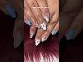 Blue 3D nails