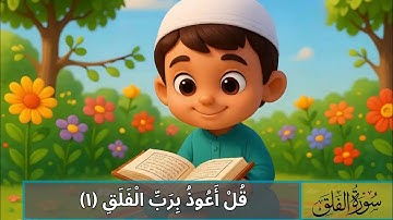 📌 سورة الفلق مكتوبة مكررة 3 مرات | Surah Al-Falaq Written Repeated 3 Times for Kids