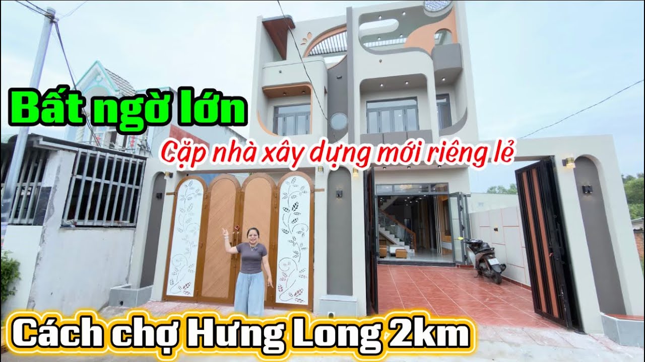 💥Không cần đi quá xa Sài Gòn, nhà đẹp vùng ven cách chợ Hưng Long 2km SHR hoàn công chuẩn tổng 2,89T