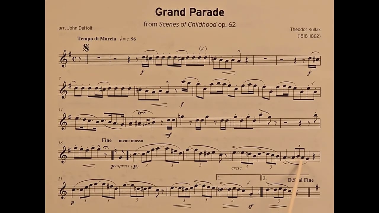Grand Parade by Theodor Kullak piano accompaniment at rehearsal speed