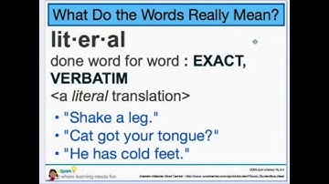 Literal vs. Nonliteral Words | 3rd Grade Reading | eSpark Instructional Video