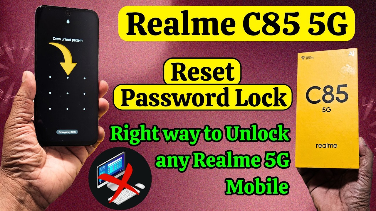 Simple way to unlock any Realme 5g Phone 👉Realme C85 / C85 Pro Hard Reset & Remove Screen lock