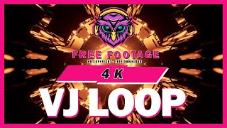 FREE FOOTAGE VJ LOOP GOLD NEON TUNNEL | FREE DOWNLOAD | License No Copyright