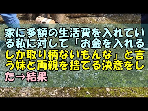 【スカッと】家に多額の生活費を入れている私に対して「お金を入れるしか取り柄ないもんな」と言う妹と両親を捨てる決意をした→結果【スカッとじゃぱん】