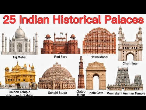25 Indian Historical Places Name 🇮🇳 | Historical Places of India | Learn Indian Monuments for Kids 🏰