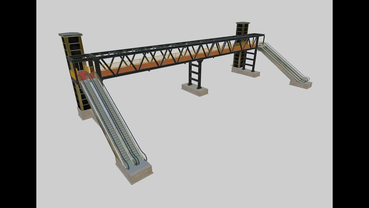 Truss Type Three Column Pedestrian Bridge Type 23