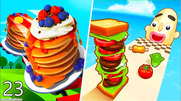Pancake Run VS Sandwich Runner - All Levels Gameplay Walkthrough - Android IOS - VS#23