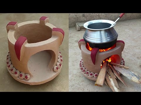 Most Beatifull clay stove | mitti ka chulha banane ka tarika |fire stove |Primitive Skills |DIY IDEA