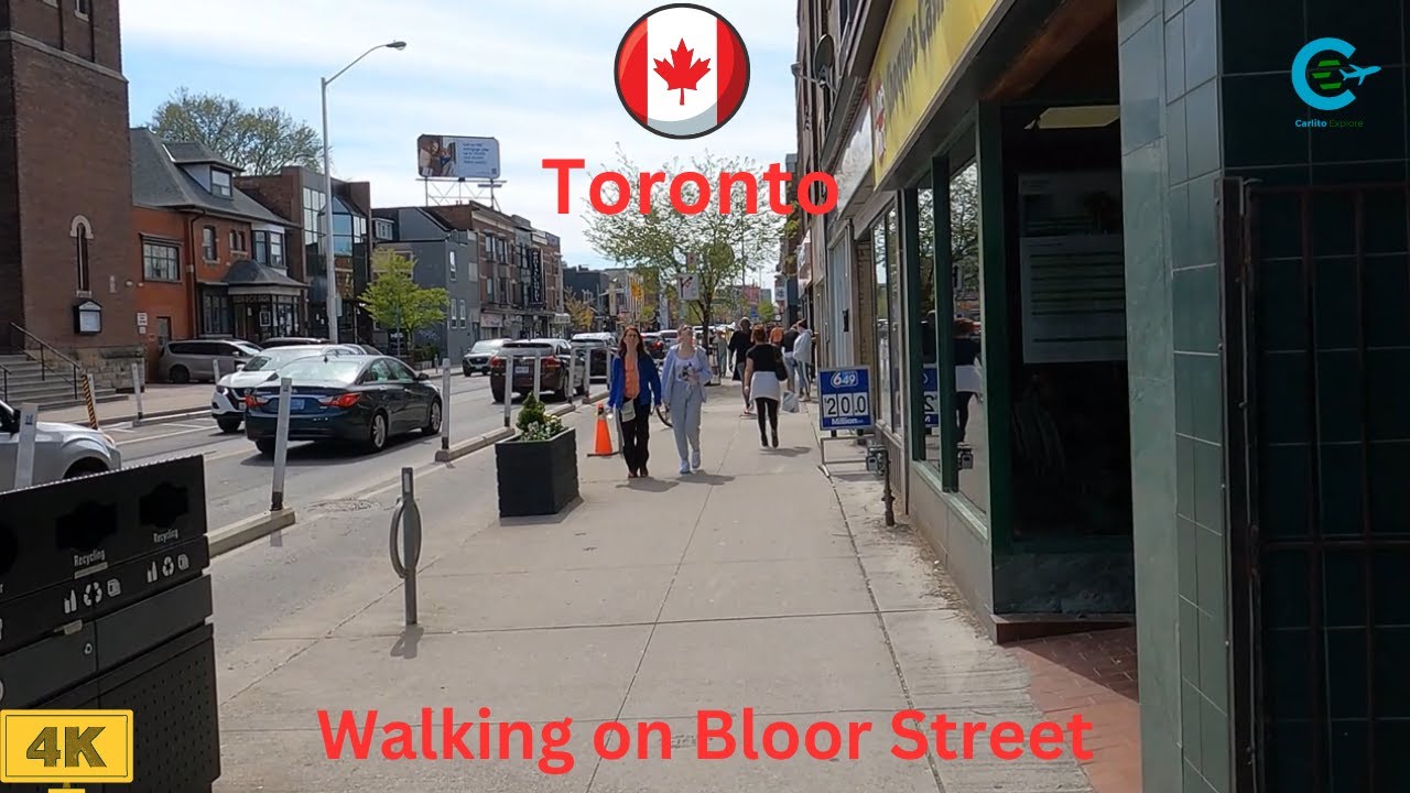 Walking Tour Toronto Bloor Street  4K || Virtual Tour Bloor Between Dovercourt and Dufferin Toronto