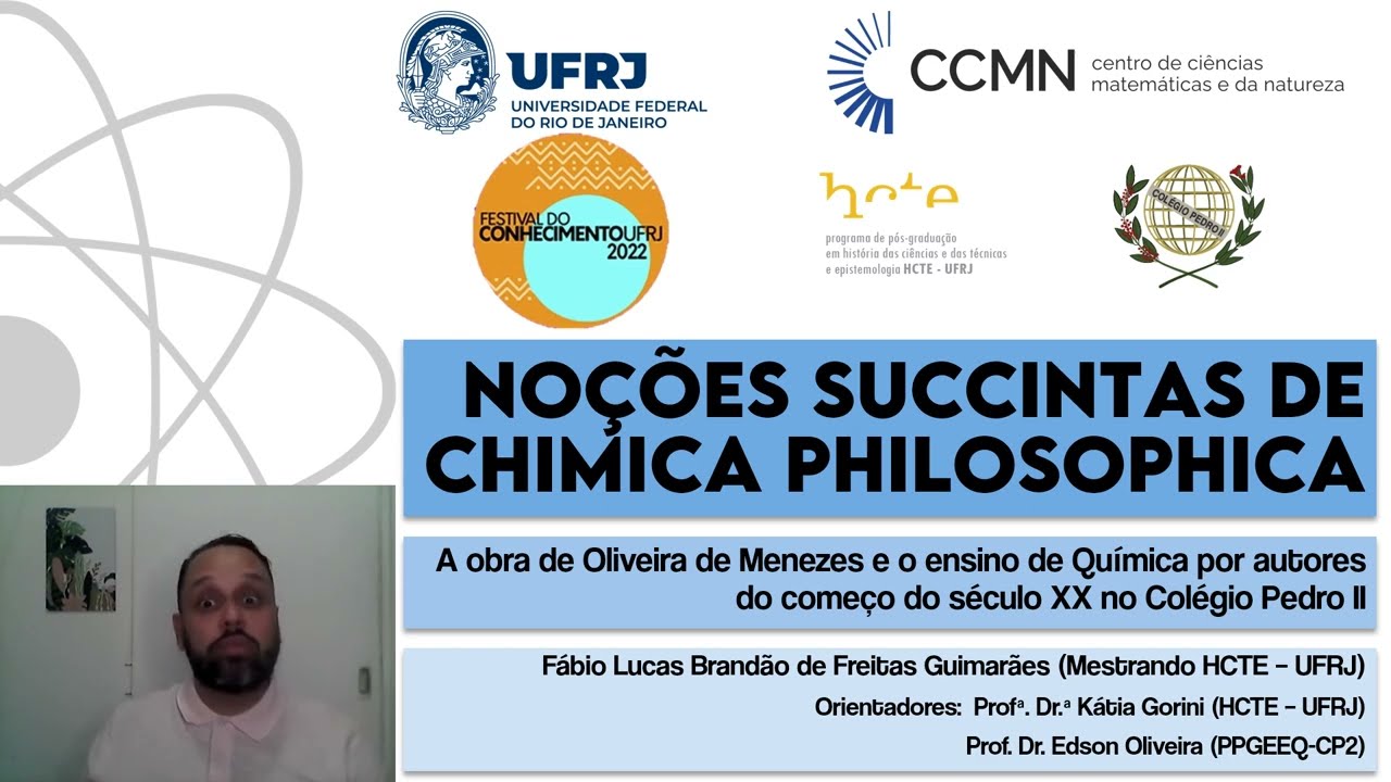 Noções Succintas de Chimica Philosophica A obra de Menezes e o ensino de Química no Colégio Pedro II