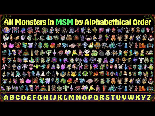 ALL MONSTERS in MSM by Alphabetical order | All Sounds & Animations -  YouTube