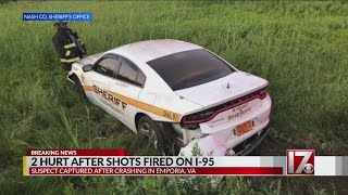 2 hurt after man fires at cars along I-95 in Nash County; suspect caught after chase into Va.