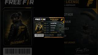 Free Fire Pro Player License Card 🔥 | Custom FF ID Card ##freefire #gaming #ffshorts #shortsfeed