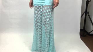 440578★4カラー★ベアトップシャーリングレースロングドレス