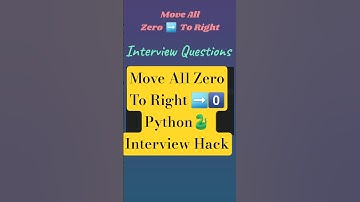 Move Zeros to Right in Python 🐍 | Interview Trick 💡 #coding