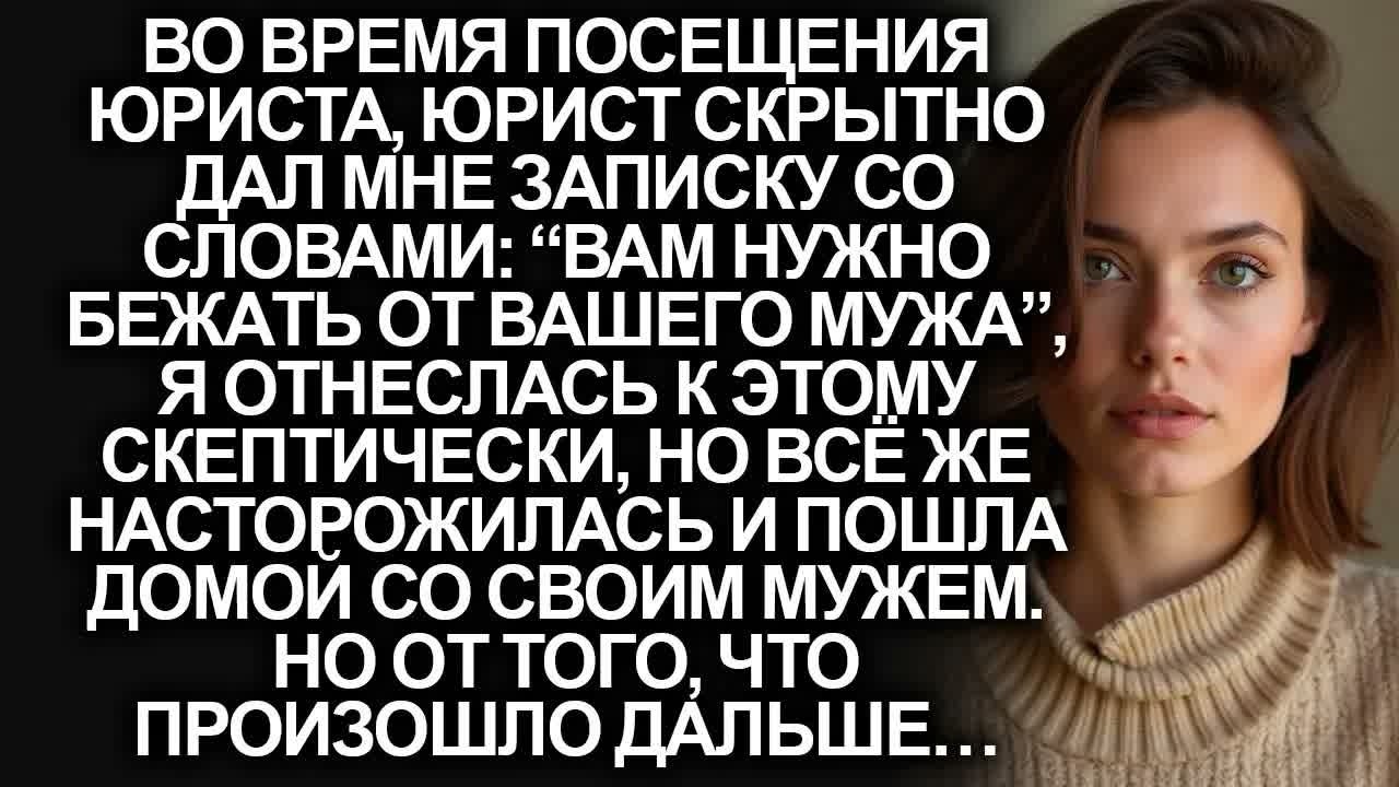 Юрист тайно дал мне записку со словами： “вам нужно бежать от вашего мужа”, когда мы вернулись домой…