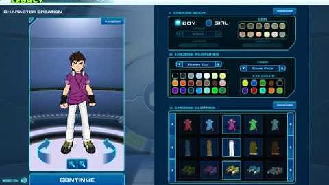 FusionFall Legacy Demo Pre-Register Character Creation