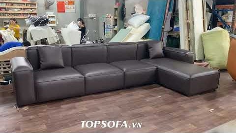 Video thực tế sofa da góc L phong cách Ý tại Hà Nội