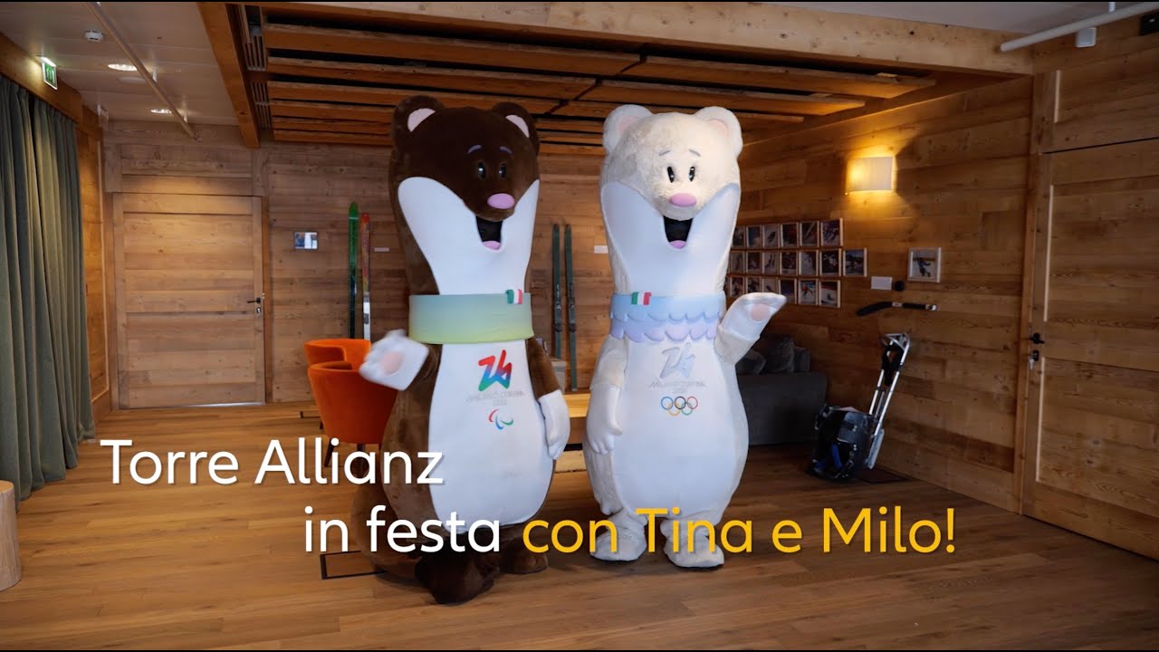 Torre Allianz: le Mascotte Tina e Milo incontrano i dipendenti Allianz a Milano