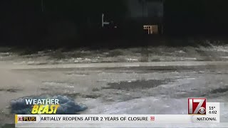 The Weather Beast in freezing roads Monday morning