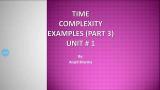 2.3 Time Complexity Examples (part 3) | Design and Analysis of Algorithms | DAA |