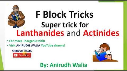 F Block Tricks || F Block Revision || Inorganic Tricks || Lanthanides Tricks || Actinides |F Block